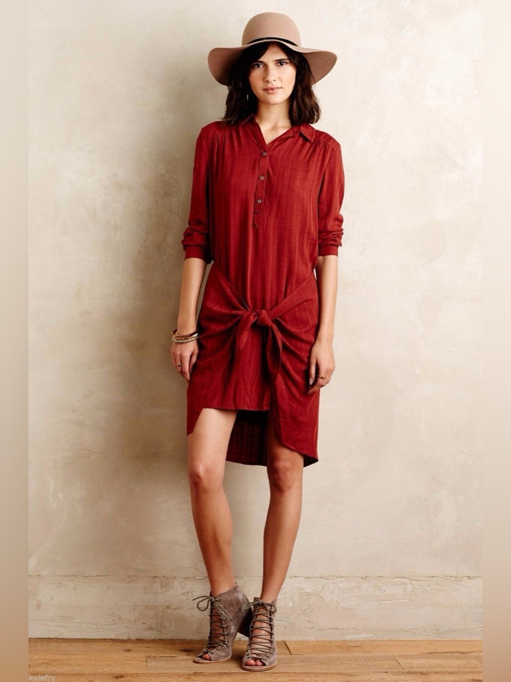 Anthropologie Maeve Bloomsbury Front Tie Dress